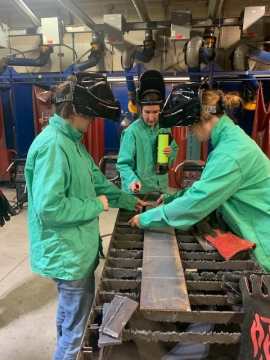 Pre-Apprenticeship students learning about welding basics