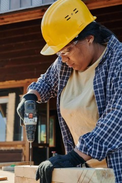 Photo by Mikael Blomkvist: https://www.pexels.com/photo/a-woman-holding-a-power-tool-doing-woodworks-8961523/