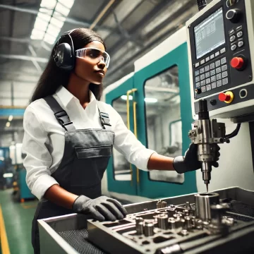 Woman working in a manufacturing setting.