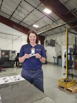 Step Up for Women Advanced Manufacturing student participating in the ACE bootcamp competition.