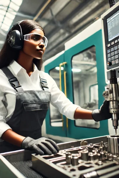 Woman working in a manufacturing setting.